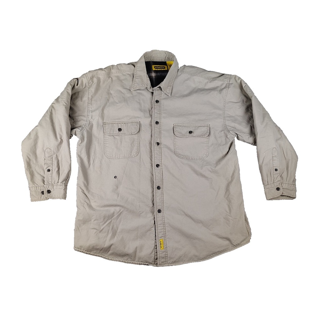 Stanley Lined Work Shirt Jacket XXL Flannel Fleece Plaid Interior Shacket **‎